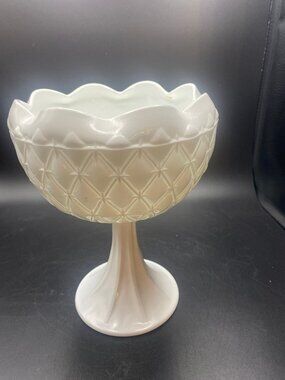 Milkglass Diamond Quilted Compote